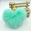 Heart-Shaped Faux Fur Pom Pom Keychain Accessory