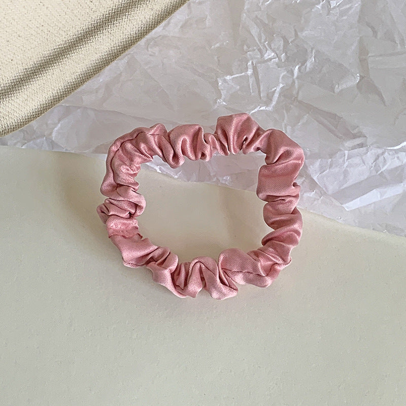 Simple Satin Solid Color Hair Tie Rubber Band for Girls