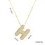 Korean Style Gold Plated Zircon Letter Pendant Necklace