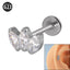 G23 Titanium Opal Lip and Ear Stud Set with Zircon Inlay