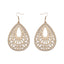 Retro Hollow Out Wood Water Drop Earrings for Women