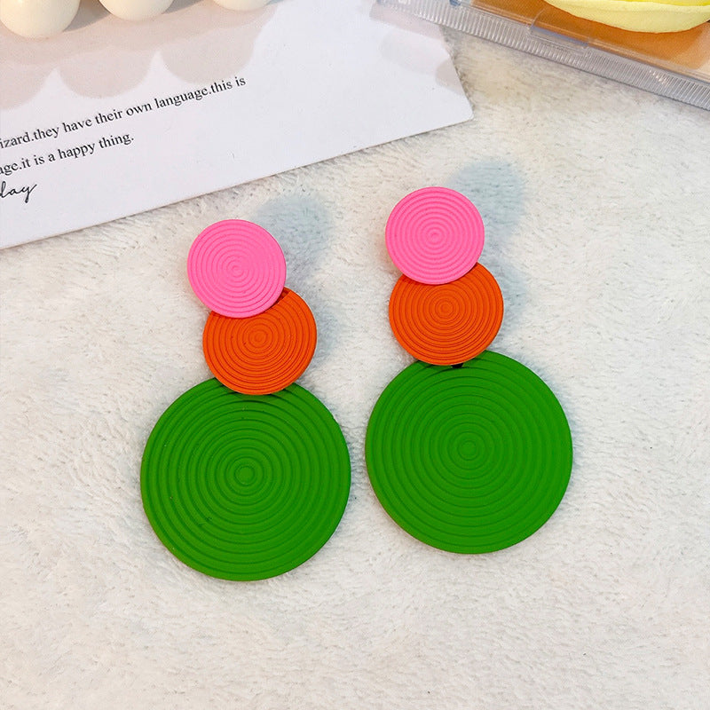 Artistic Geometric Alloy Spray Paint Women's Earrings