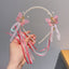 Women's Classic Butterfly Pearl Beaded Hairband with Tassel and Streamer