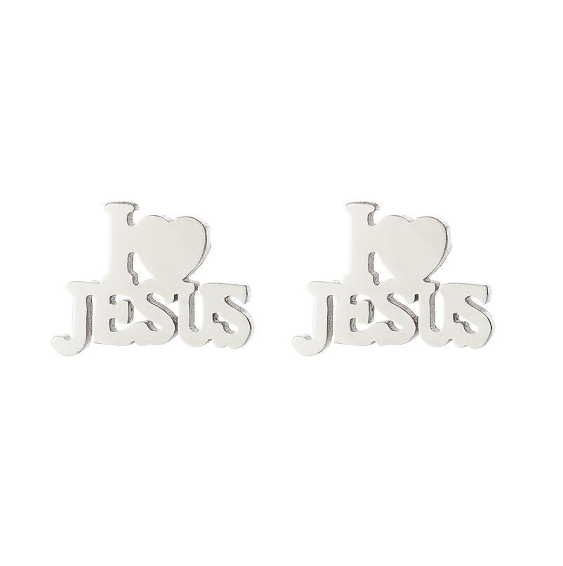 Simple Style Stainless Steel Letter Stud Earrings - Babygirl Angel Design