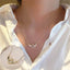 Fashion Four Leaf Clover Letter Gourd Titanium Steel Tassel Inlay Shell Pendant Necklace 1 Piece