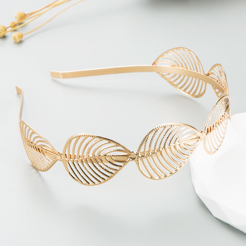 Fashion Floral Leaf Plated Hairband