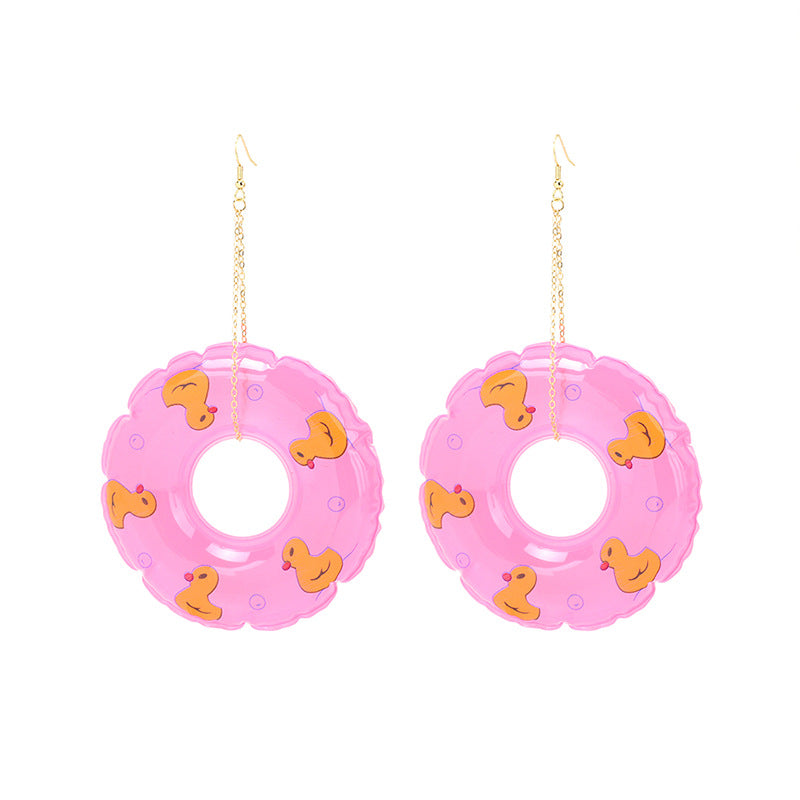 Cute Candy Color Swimming Hoop Earrings