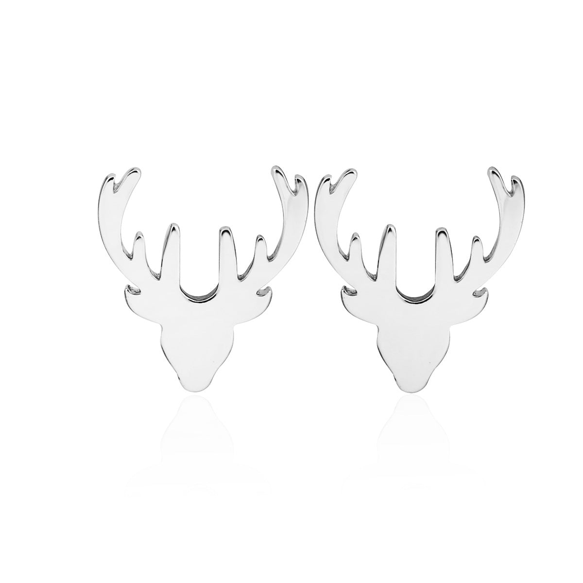 Stainless Steel Geometric Rose & Animal Stud Earrings Set