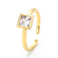 Fashion Minimalist Copper Zircon Square Diamond Ring for Couples