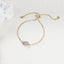 Simple Geometric Natural Stone Crystal Copper Bracelet with 14k Gold Plated Box Chain