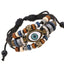 Retro Beaded Eye Leather Bracelet - Adjustable Unisex Jewelry