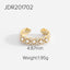 18K Gold Plated Brass Zircon Open Ring for Women