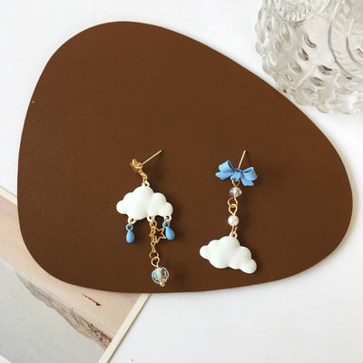 Fashion Bow Knot Alloy Enamel Ear Clips Ear Studs 1 Pair