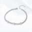 Sterling Silver Heart-Shaped Zircon Bracelet - Minimalist European & American Design