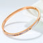 Elegant Geometric Rose Gold Plated Titanium Steel Shell Bangle Bracelet