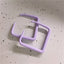 Sweet Square Acrylic Alloy Colorful Hoop Clip-On Earrings