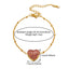 18K Gold Plated Stainless Steel Heart & Diamond Love Bracelets Set for Women