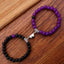 Simple Heart Shape Agate Magnetic Couple Bracelets Set