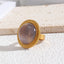 Glam Lady Round Natural Stone Statement Rings