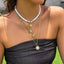 Hawaiian Bohemian Sunflower Multi-Layer Imitation Pearl Shell Women's Necklace