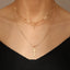 Simple Classic Cross Gold Plated Layered Necklace with Pearl Pendant