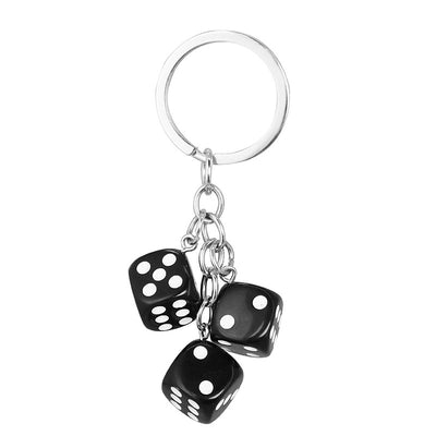 Dice Shaped Resin Keychain Accessory