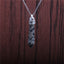 Ethnic Geometric Stainless Steel Natural Stone Crystal Pendant Necklace