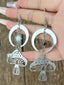 Bohemian Moon Flower Butterfly Tassel Hollow Out Women's Drop Earrings