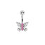 Heart Shape Zircon Inlay 316 Stainless Steel Belly Ring