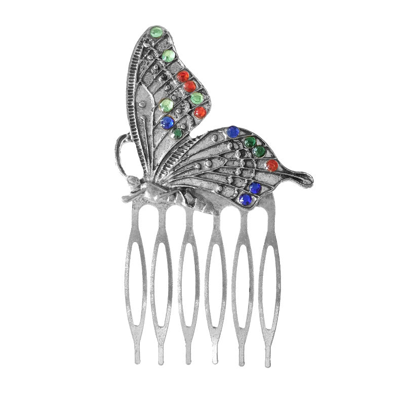 Retro Diamond Pearl Leaf Hair Comb Clip