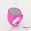 Fashion Geometric Alloy Plated Crystal Cocktail Signet Ring for Women