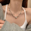 Sweet Star Heart Shape Bow Knot Alloy Pearl Plating Women'S Layered Necklaces Pendant Necklace