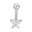 Retro Heart & Butterfly Zircon Stainless Steel Belly Ring