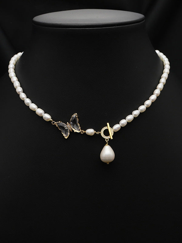 Original Design Heart Shape Freshwater Pearl 18k Gold Plated Pendant Necklace