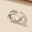 Retro Silver Open Ring - Pig Nose Buckle Titanium Steel Statement Ring