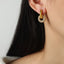 18K Gold Plated Titanium Steel Hoop Earrings with Detachable Full Diamond Inlay