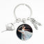 Artistic Ballet Dancer Round Alloy Metal Keychain Pendant