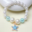 Mermaid Starfish Shell Charm Beaded Alloy Bracelet Set for Kids