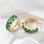 1 Pair Elegant Geometric Copper Zircon Inlaid 18k Gold Plated Earrings