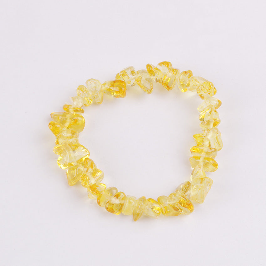 Fashion Irregular Natural Stone Beaded Bracelet with Colorful Crystal Chips