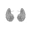 Pair of Geometric Rhinestone Teardrop Stud Earrings