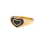 Fashion Retro Black and White Heart Stainless Steel Ring