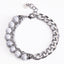 Geometric Stainless Steel Natural Stone Beaded Men's Bracelet