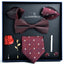 Business Stripe Polyester Men's Tie Gift Set - 8 Piece Collection for Weddings and Formal Occasions