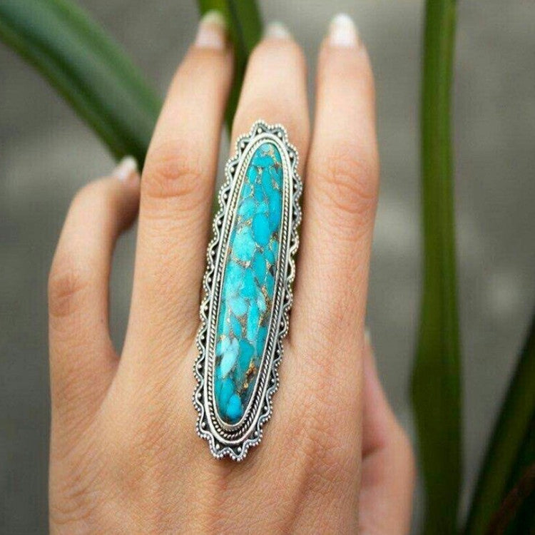 Irregular Turquoise Alloy Vintage Boho Ring