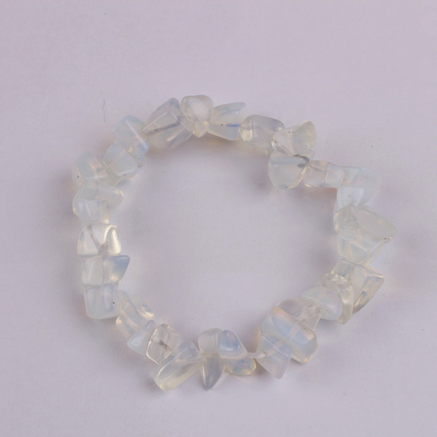 Fashion Irregular Natural Stone Beaded Bracelet with Colorful Crystal Chips