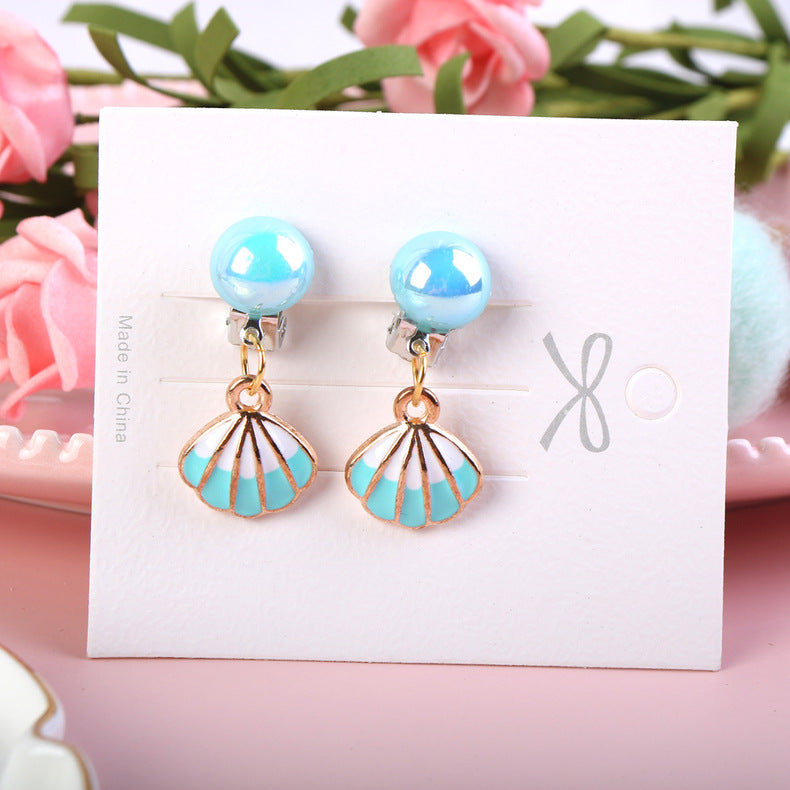 1 Pair Fashion Cartoon Alloy Plating Kid's Drop Earrings Ear Clips