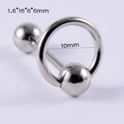 1 Piece Stainless Steel Letter Tongue Ring Punk Style 14G Piercing Jewelry