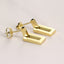 Geometric Hollow Rectangle Pendant Titanium Steel Earrings 18k Gold Plated