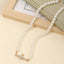 Retro Style Pearl Flash Diamond Pendant Clavicle Chain Necklace